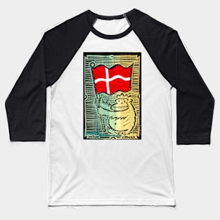 Danish Flag Ape Baseball T-Shirt